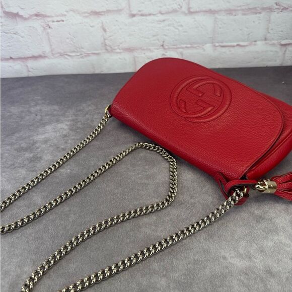 Gucci Soho Flap Chain Leather Crossbody Bag - Picture 11 of 16